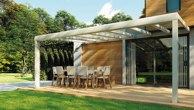 Terassenüberdachung Designline in Weiß